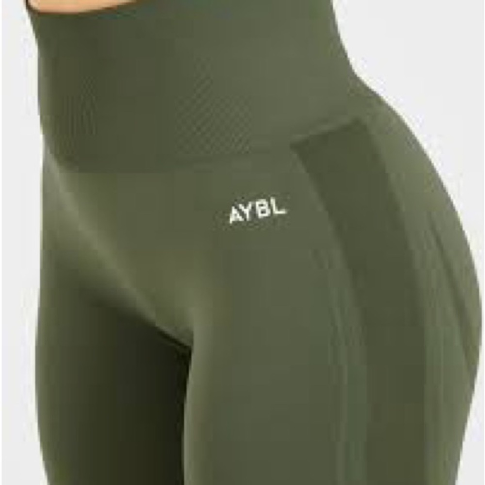 AYBL Olive Green Sculpting High-Rise Seamless Leggings